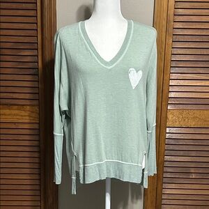 good hYOUman Light Green V-Neck Sweatshirt